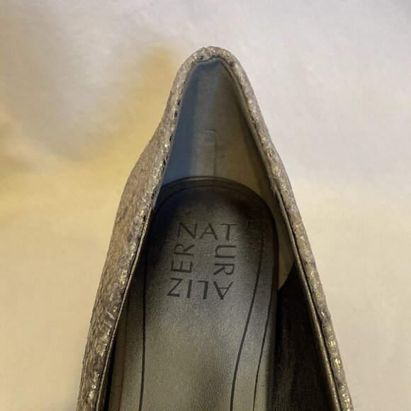 Naturalizer Natalia Kitten Heal Silver Snakeskin Womens Size 9 M New Pointed Toe - Picture 7 of 11